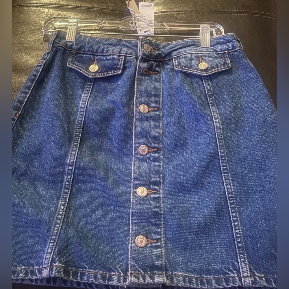 nwt topshop button down denim skirt